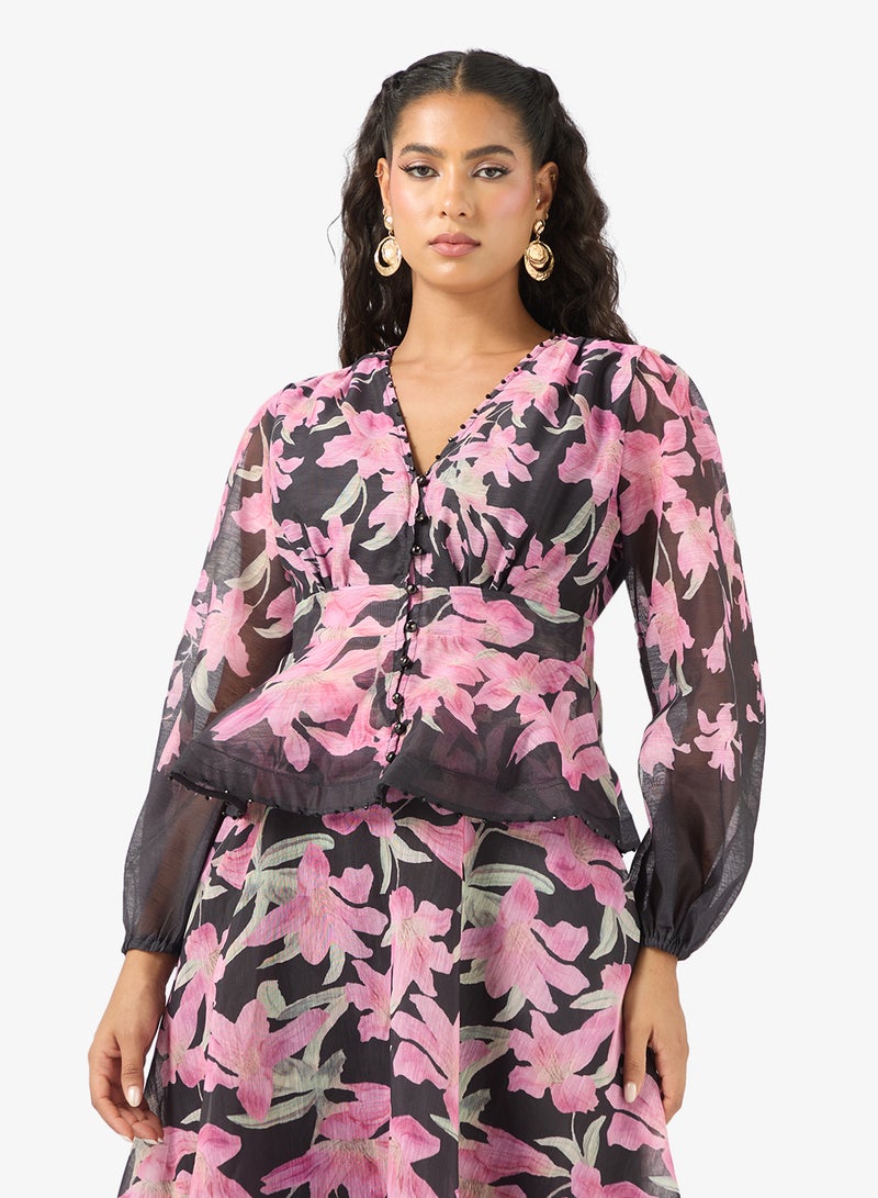 Khizana Floral Print Dress - Image 3