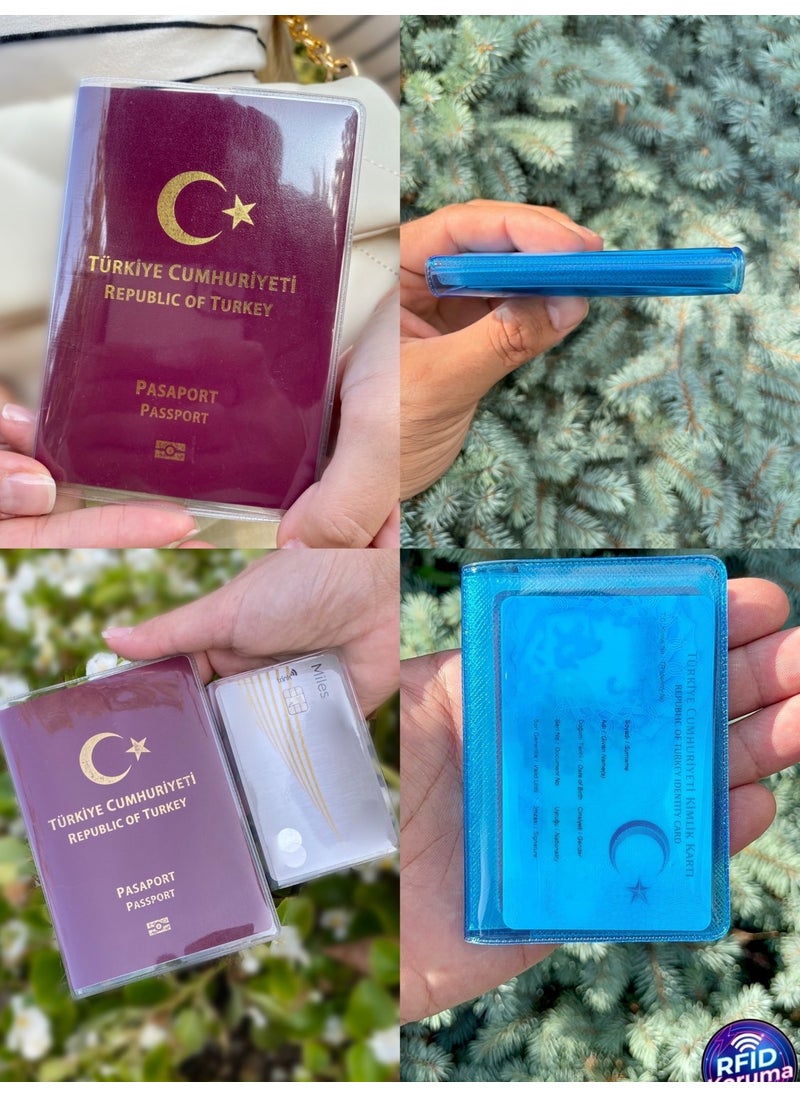 Gempo Premium Transparent Passport Case and Neon Wallet Card Holder Passport Case + Wallet For Travel  - Image 1