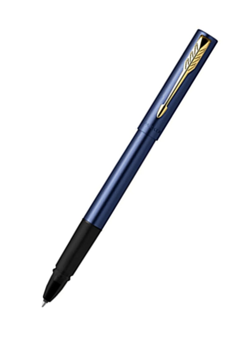 PARKER Vector XL Rollerball Pen Fine Tip Black Ink Blue Barrel With Gold Trim - Image 1