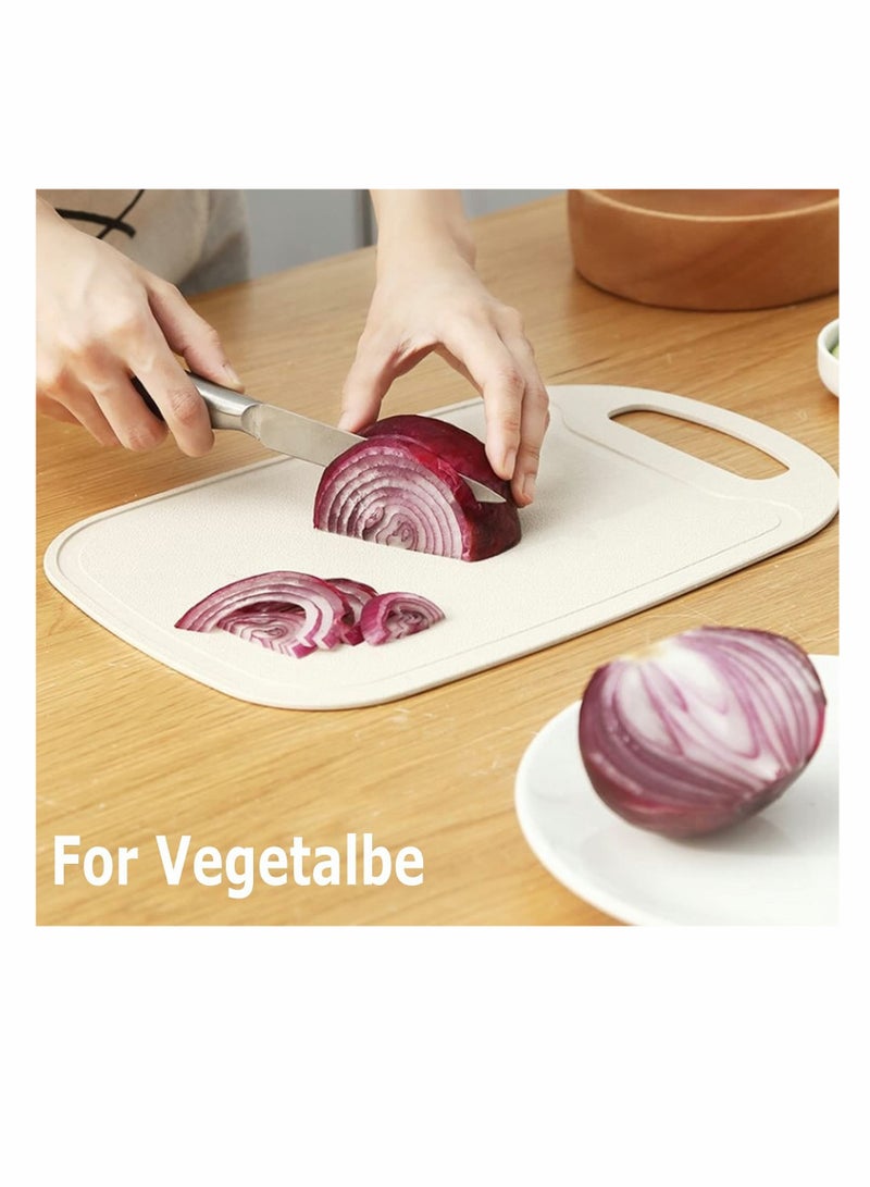 Excefore Mini Kitchen Cutting Board Mats Small Fruit Cutting Board Wheat Straw Plastic Cutting Boards, Juice Grooves, Thicker Boards Easy Grip Handle, Non Porous(13 Inch x 8.5 Inch) 3 Pack - Image 4