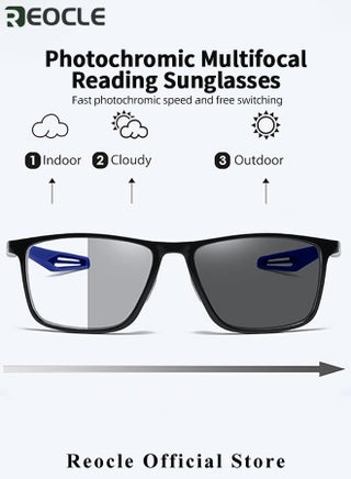 Progressive Multifocus Reading Glasses Flexible Lightweight TR90 Frame Blue Light Blocking Computer Readers for Women and Men - view 2