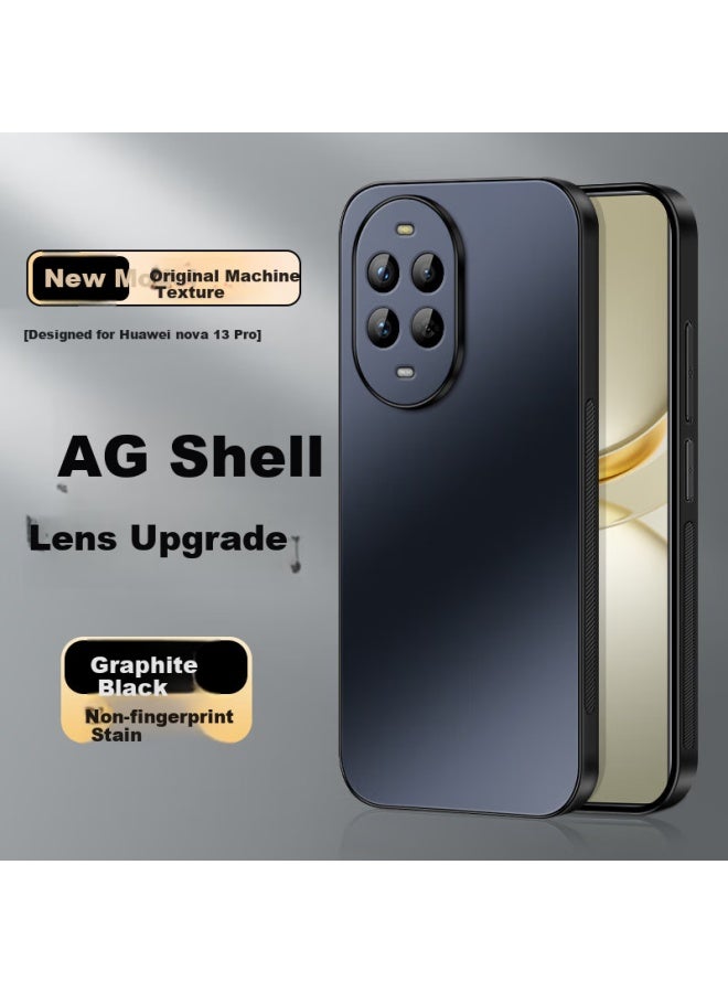 Shangsu Huawei Nova 13 Pro Phone Case Nova 13 Pro Protective Cover Lens Full Coverage Ag Frosted Anti-drop Heat Dissipation Simple Business High-end Female Male Shell Graphite Black - Image 1