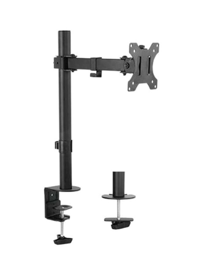 Skilltech Full Motion Single VESA Computer Monitor Desk Mount Stand with Articulating Double Center Arm Joint | for 13 to 27 Screens Black - Image 1