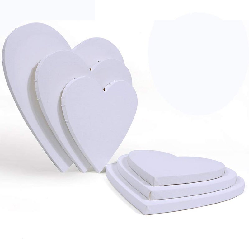 QUIENKITCH Painting Canvas Panel Boards HeartShaped Artist Canvas Boards 6PcsSet Cotton Stretched Primed Blank Canvas Panels for Students Artist Hobby Painters Beginners 