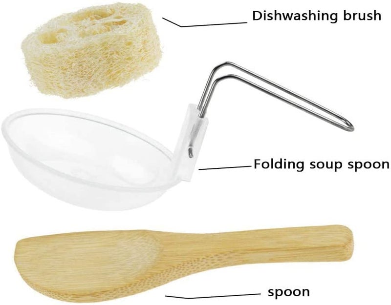 Hari Camping Cookware Set Hard Aluminum Foldable Backpacking Camping Pots And Frying Pans Cooking Camp Kitchen Camping Mess Kit Eco-Friendly Cooker Set For 2 Person (Green) - Image 3