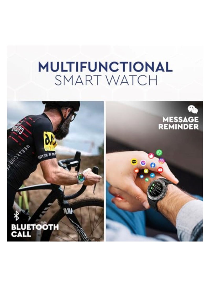 CAROSKI Smart watch 1.43-inch AMOLED Display - with Bluetooth Calling - Activity tracker - Waterproof Smartwatch for Men Compatible with Android & IOS Device - HK87 Smart Watch - Image 2