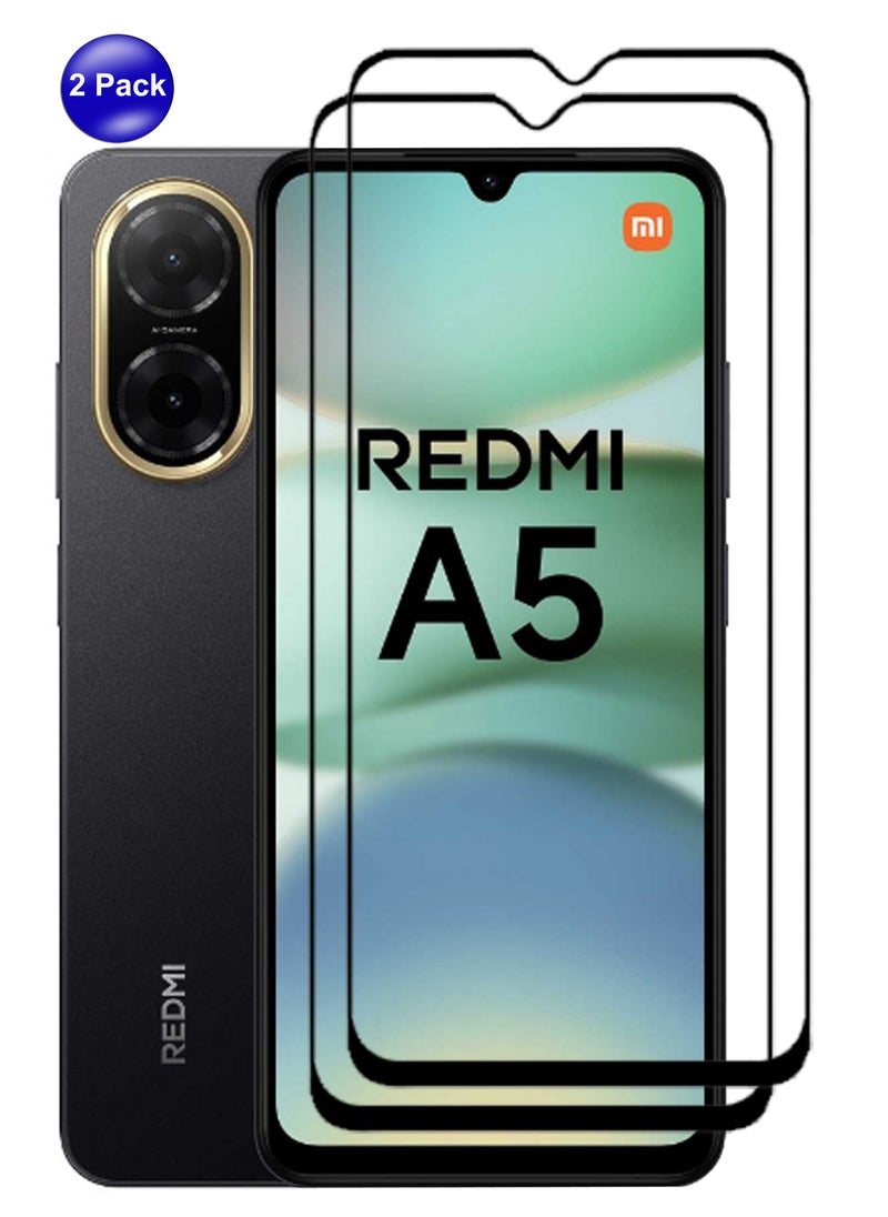 Generic - For Redmi A5 - 2 Pack Tempered Glass Screen Protector - Delicate Touch , Higher Transparency , Easy to Install ,Anti-scratch and Bubble-free Screen Protector - Black - Image 1