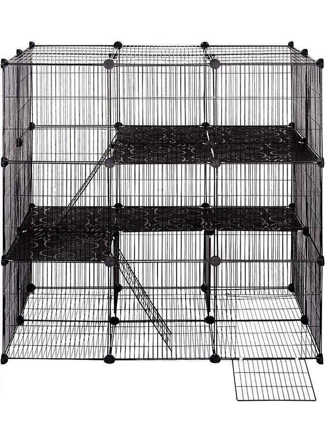 DIY Small Animal Cage Indoor Detachable Metal Wire Cat Enclosures Kennels Large Exercise Place for 1-3 Cats Rabbit Ferret Small Animals - Image 2