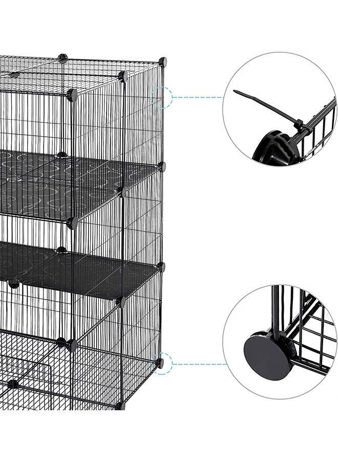 DIY Small Animal Cage Indoor Detachable Metal Wire Cat Enclosures Kennels Large Exercise Place for 1-3 Cats Rabbit Ferret Small Animals - Image 3