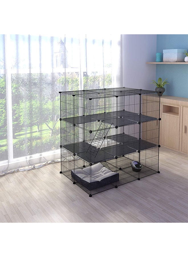 DIY Small Animal Cage Indoor Detachable Metal Wire Cat Enclosures Kennels Large Exercise Place for 1-3 Cats Rabbit Ferret Small Animals - Image 5