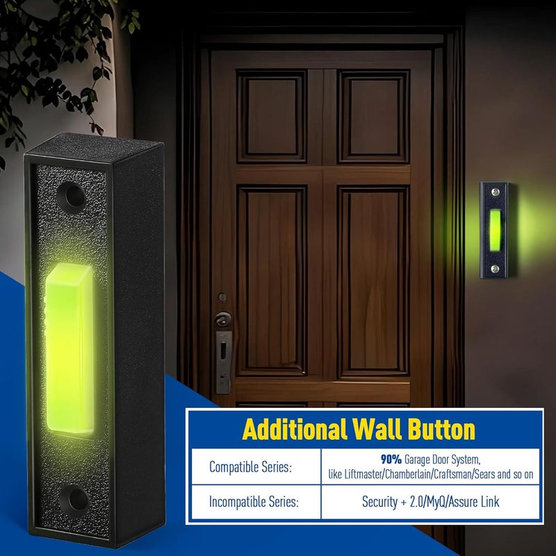 Fiada Lighted Doorbell Button, Garage Door Opener Switch with LED Light, 41A4166 Wall Mounted Push to Exit Ringer Button(Black,1 Piece) - Image 3