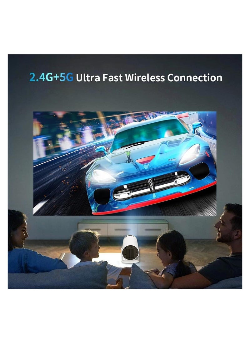 LIMOS - Smart Mini Projector with 5G WiFi, 4K Support, 360° Premium Sound, Bluetooth 5.0, Compatible with Android/iOS/Windows/TV Stick/HDMI/USB/3.5mm Audio - Big Screen Experience - Image 1