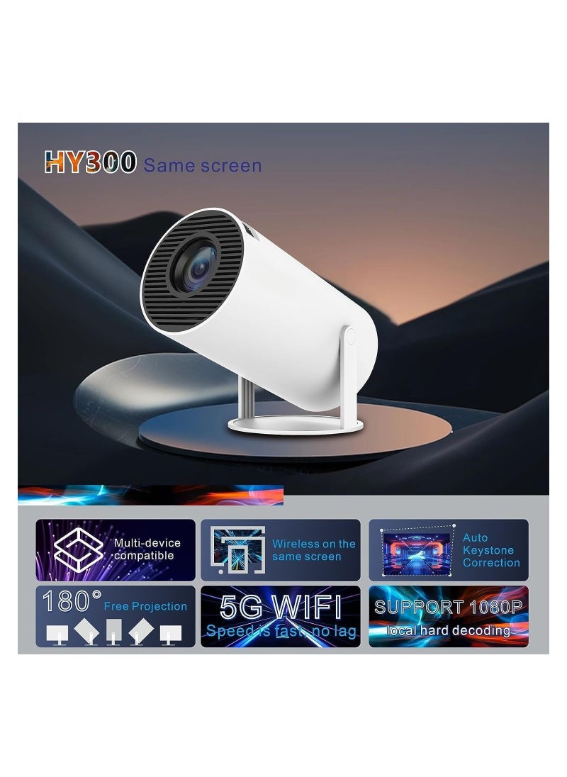 LIMOS - Smart Mini Projector with 5G WiFi, 4K Support, 360° Premium Sound, Bluetooth 5.0, Compatible with Android/iOS/Windows/TV Stick/HDMI/USB/3.5mm Audio - Big Screen Experience - Image 1