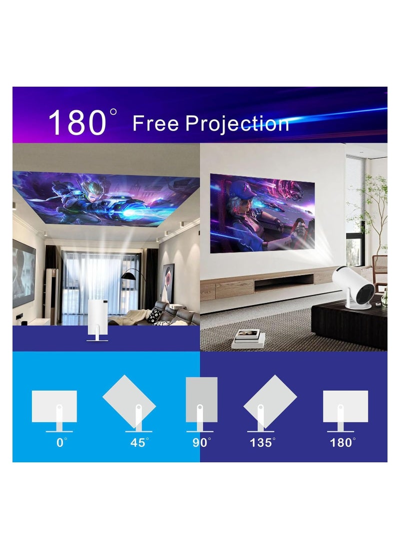 LIMOS - Smart Mini Projector with 5G WiFi, 4K Support, 360° Premium Sound, Bluetooth 5.0, Compatible with Android/iOS/Windows/TV Stick/HDMI/USB/3.5mm Audio - Big Screen Experience - Image 1