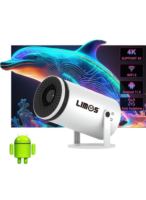 Smart Mini Projector with 5G WiFi, 4K Support, 360° Premium Sound, Bluetooth 5.0, Compatible with Android/iOS/Windows/TV Stick/HDMI/USB/3.5mm Audio - Big Screen Experience