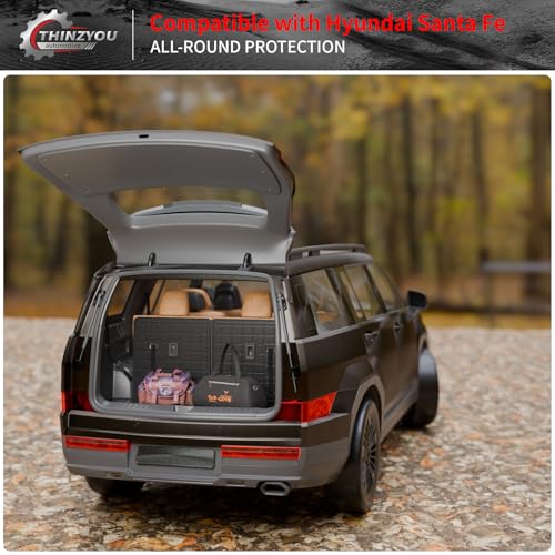 Thinzyou Cargo Mat Compatible with 2024 2025 Hyundai Santa Fe Trunk Liner Cargo Liner TPE All Weather Back Seat Cover Protector Santa Fe Accessories (2024 2025,Trunk Mat with Backrest Mat) - Image 5
