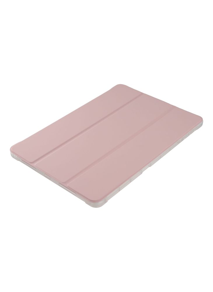 جراب لجهاز Honor Pad 10 مع حامل ثلاثي الطي من جلد البولي يوريثان + غطاء تابلت TPU مع خاصية الإيقاظ/السكون التلقائي - وردي - Image 4