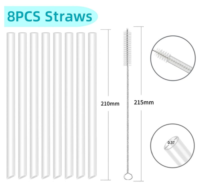 Joshey Replacement Straws for Stanley IceFlow 2.0 Flip Tumbler 24 oz (Only), 8 Pack BPA-Free Straws with 2 Cleaning Brushes, IceFlow 2.0 Accessories Parts - Image 2