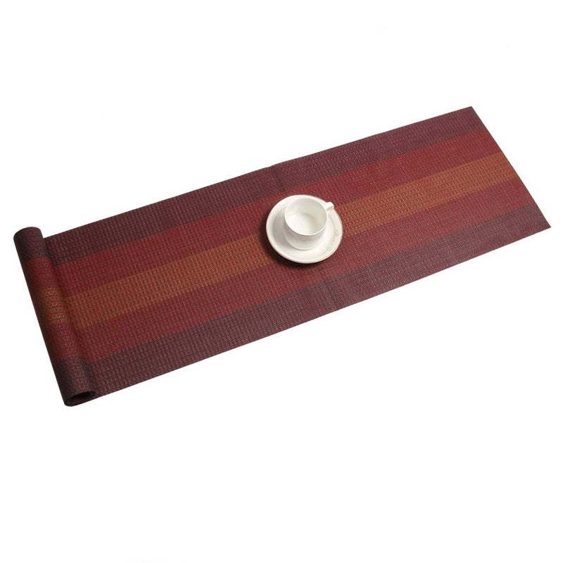 Misuhom Placemats with Table Runner Set Vinyl Woven Insulation Heat Resistant Kitchen Table Mats for Family Dinner Outdoor or Indoor Parties Farmhouse Thanksgiving Christmas & Gathering(Colorful Red) - Image 4