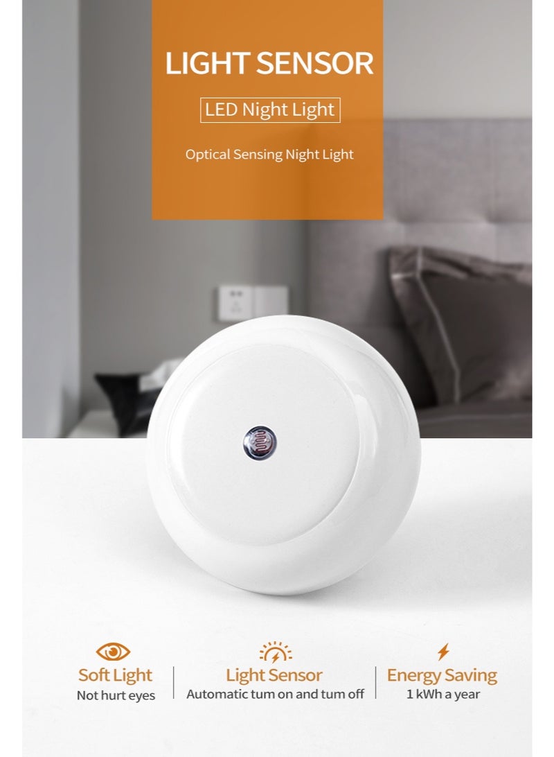 2-Piece LED Night Light for Hallway & Stairs,Smart Auto Light Sensor Dimming with Plug in Wall, Safe Warm Light for Kids, Toddlers, and Bedrooms - Image 2