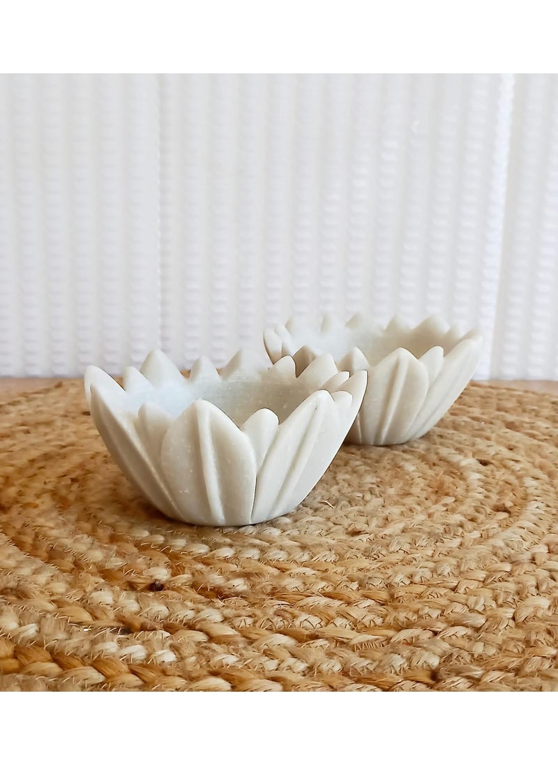 R&M - RM Marble 6inch Candle Holder Bowl Pot Tray Bird Bath Garden Home Decoration | Multi Purpose Bowl, Center Table Fruit Bowl, Center Piece, Jewelry Dish Holder (1 Bowl in Package) - Image 1