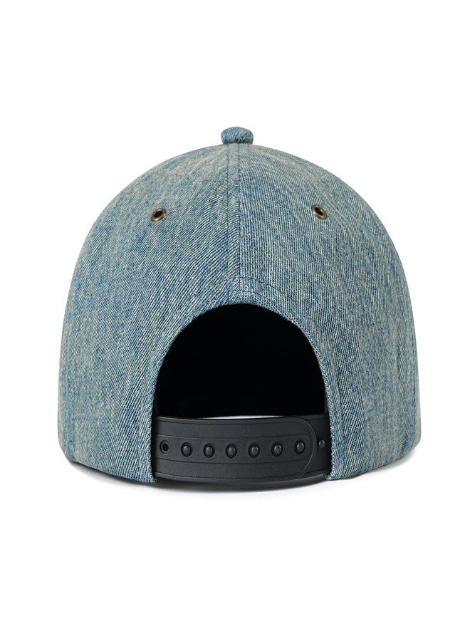 قبعة بيسبول مسطحة الحافة بتصميم كلاسيكي من قماش الدنيم من فينيون، مناسبة للرجال والنساء (أزرق) - Image 2