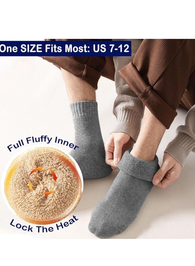 Warm Wool Socks for Men and Women, Soft Thick Winter Crew Socks, Comfortable Vintage Knit Thermal Socks for Casual Wear, Perfect for Cold Weather - Image 3