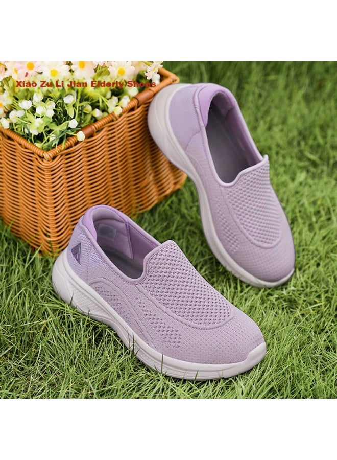 Zulijian Elderly Shoes Spring Slip-on Women Mom Shoes Sports Shoes Lightweight Casual Shoes 6188k Twilight Purple Size 38 - Image 3