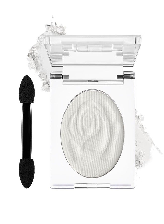 DE'LANCI Matte White Eyeshadow, High Pigment Vegan Pressed White Powder Waterproof, Velvety Blendable Formula for Eye Base, Travel Friendly with Brush Longwear Makeup for Stage Halloween & Cosplay, 02 - Image 1