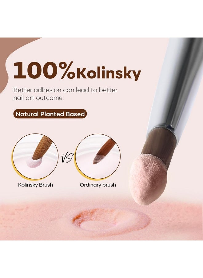 modelones - Modelones 3pcs Acrylic Nail Brush Set, Size 8/10/12 Kolinsky Acrylic Brushes for Acrylic Powder Application, Nail Extension, 3D Nail Carving, Round Shaped Nail Art Brushes with Wooden Handle - Image 1