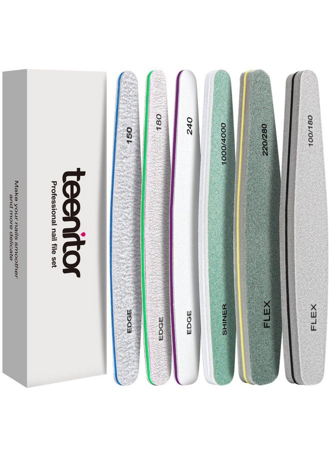 Teenitor - Teenitor Nail File Nail Buffer, 6 pcs Nail Files and Buffers for Natural Nails, Emery Boards for Nails, Nail Buffer and Shine Kit Nail Filer, Nail Buffer Block 100/180 Grit Nail Files Fingernail Files - Image 1