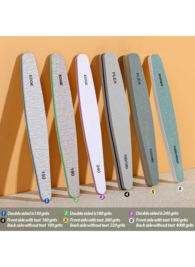 Teenitor - Teenitor Nail File Nail Buffer, 6 pcs Nail Files and Buffers for Natural Nails, Emery Boards for Nails, Nail Buffer and Shine Kit Nail Filer, Nail Buffer Block 100/180 Grit Nail Files Fingernail Files - Image 1