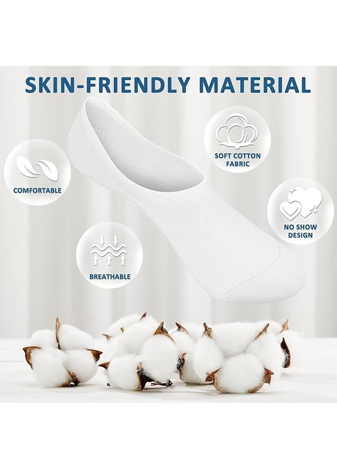 6 Pack No Show Low Cut Socks Men - Invisible Casual Cotton Loafer Socks With Non-Slip Grip - Image 2