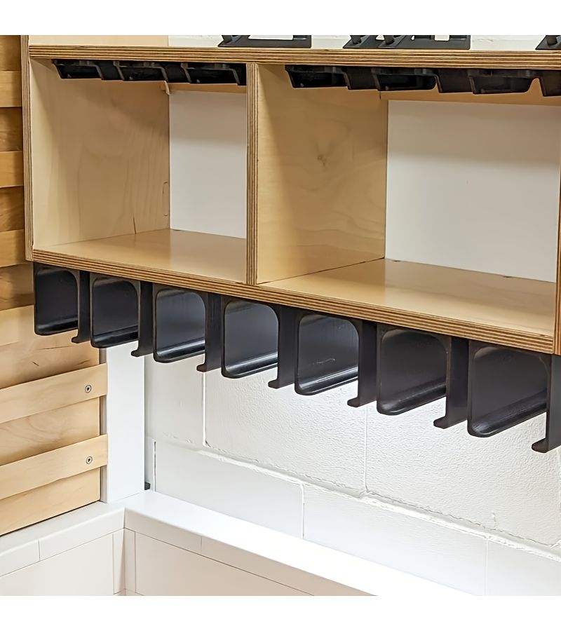 Heavy Duty Tool Hanging Organizer With Drill Bit Storage And Non Slip Hooks Reinforced Plastic Tool Rack Shelf For Garage Workshop Compatible With Drill Bits Wrenches Gloves Space Saving Shelf With Pre Drilled Holes Easy Install For Home - Image 2