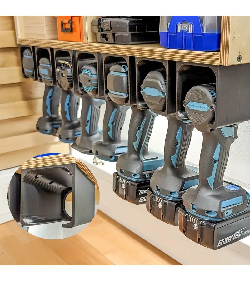 Heavy Duty Tool Hanging Organizer With Drill Bit Storage And Non Slip Hooks Reinforced Plastic Tool Rack Shelf For Garage Workshop Compatible With Drill Bits Wrenches Gloves Space Saving Shelf With Pre Drilled Holes Easy Install For Home - Image 5