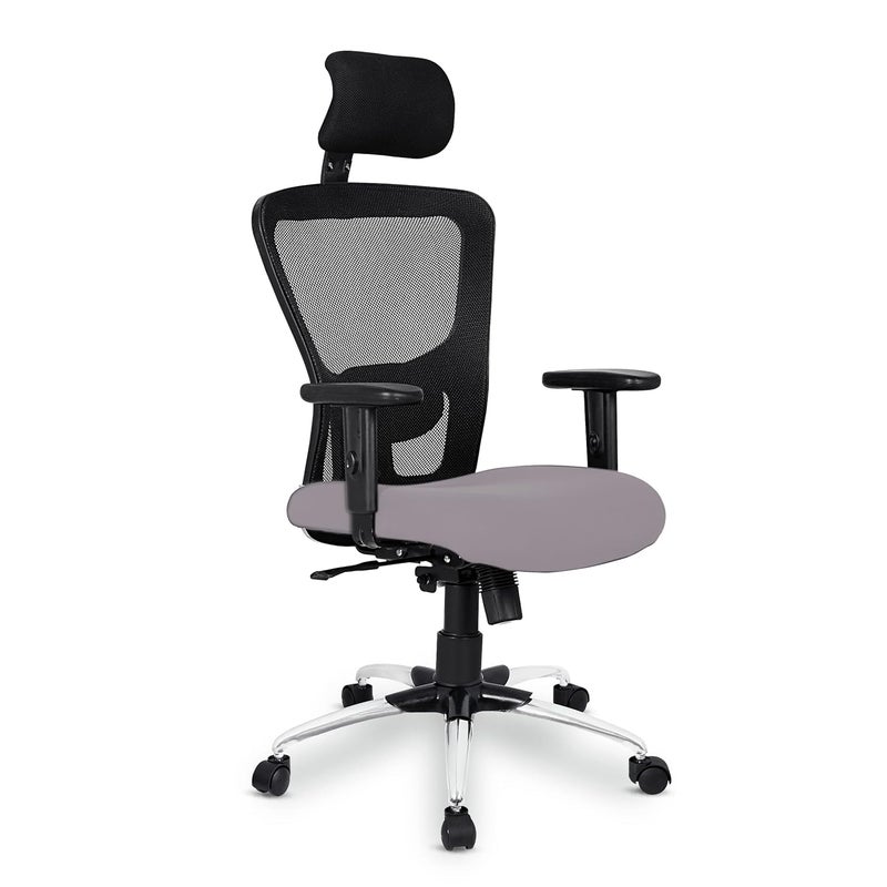 Kuber Industries Ergonomic Office Chairs for Work From Home Comes with Manual Height Adjustable Armrest Headrest 2D Lumbar Support Comfy Study Chair for Students with Wheels Black - Image 3