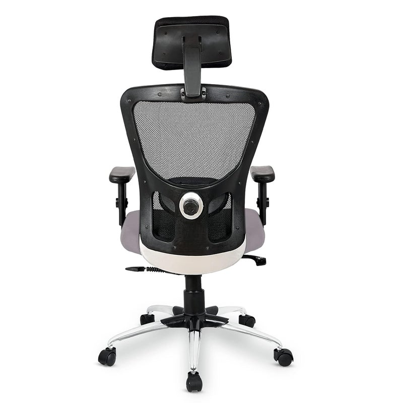 Kuber Industries Ergonomic Office Chairs for Work From Home Comes with Manual Height Adjustable Armrest Headrest 2D Lumbar Support Comfy Study Chair for Students with Wheels Black - Image 5