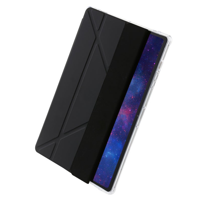erorex For Samsung Galaxy Tab S10+ / S9+ Clear Acrylic Deformation Leather Tablet Case(Black) - Image 5
