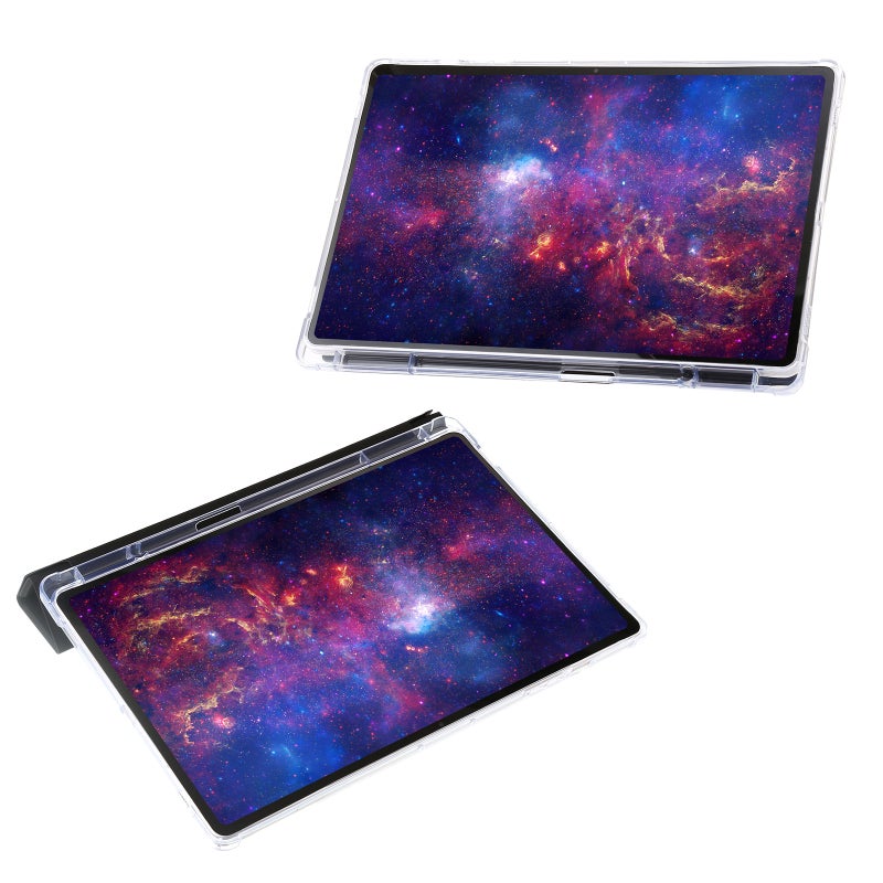 erorex For Samsung Galaxy Tab S10+ / S9+ Clear Acrylic Deformation Leather Tablet Case(Black) - Image 4