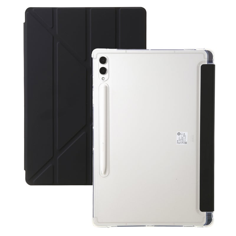 erorex For Samsung Galaxy Tab S10+ / S9+ Clear Acrylic Deformation Leather Tablet Case(Black) - Image 1