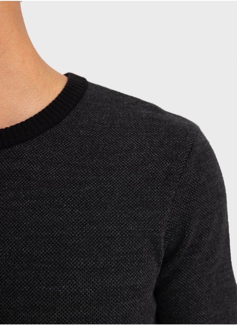 DeFacto - Knitted Crew Neck Sweater - Image 1