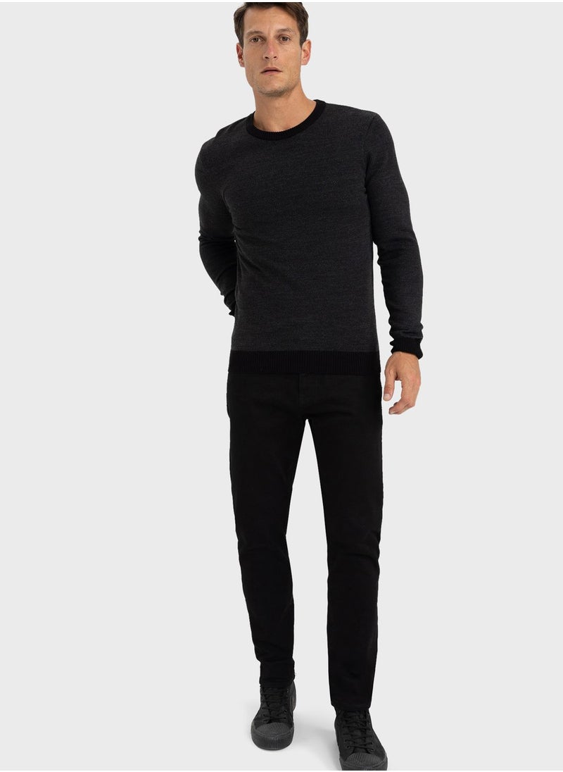 DeFacto - Knitted Crew Neck Sweater - Image 1