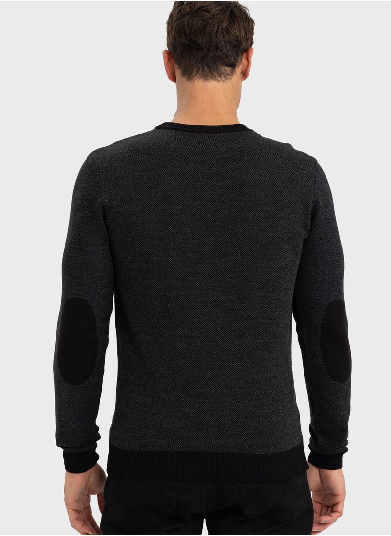 DeFacto - Knitted Crew Neck Sweater - Image 1