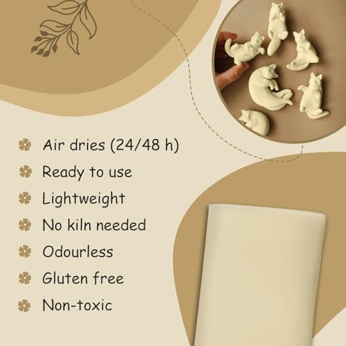 Gachwala Soft Mould Air Dry Clay 1Kg (Pack of 4-250gm Each) | Smooth & Pliable Clay for Sculpting, Craft & Hobby Projects | Easy-to-Use Modelling Clay for Lippan Art & DIY Creations - Image 2