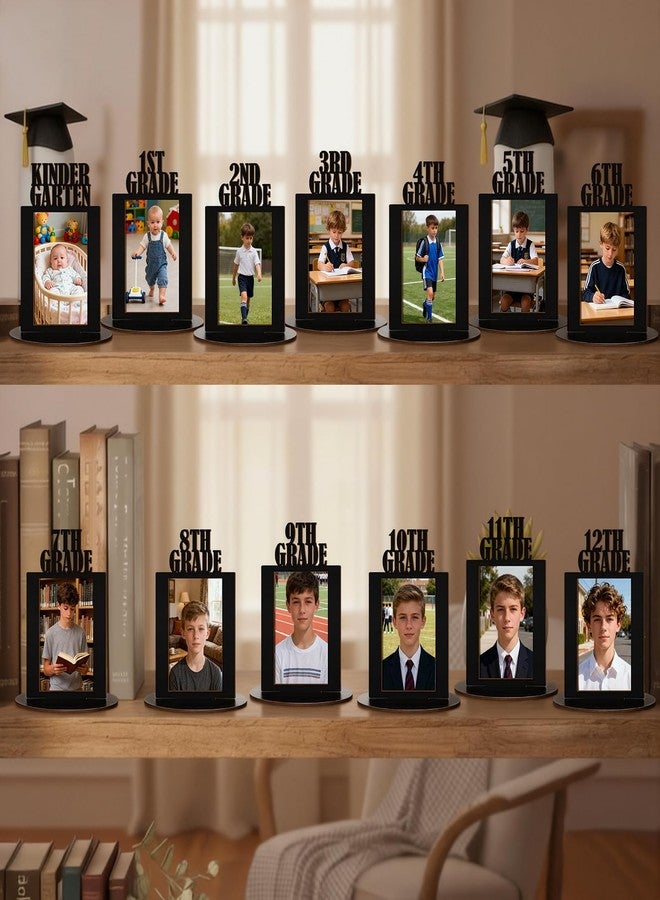 AceOrbit 13 Pcs K-12 Graduation School Photo Display Wooden Frame 5.5 x 8.75 Inch Memory Decorations Class of 2026 Picture Centerpieces Professional Photo Holder Set for Graduation Party Supplies - Image 5