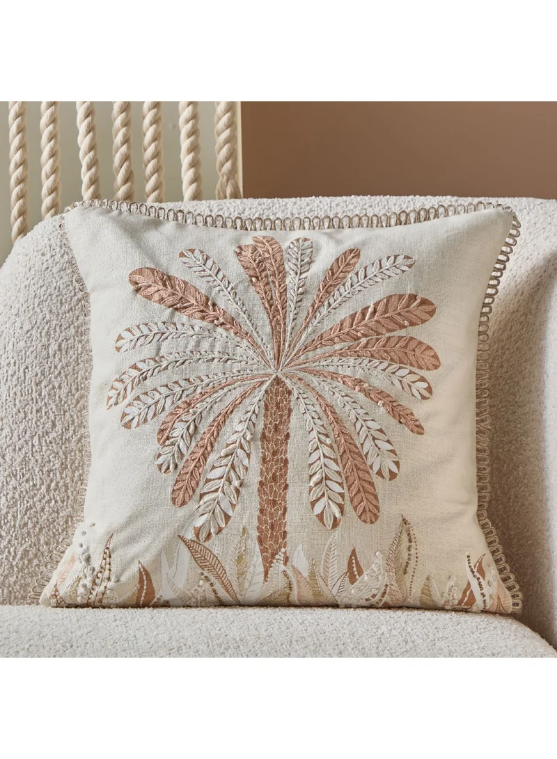 Home Box Cancun Palm Embroidered Filled Cushion 50 x 50 cm