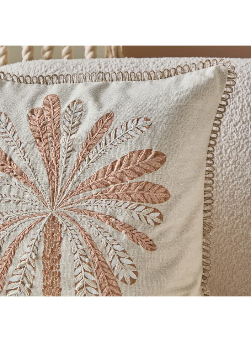 Home Box Cancun Palm Embroidered Filled Cushion 50 x 50 cm