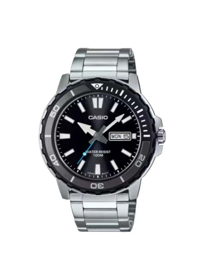 كاسيو Men's Stainless Steel Analog Watch MTD-125D-1A3VDF - 45.6 mm