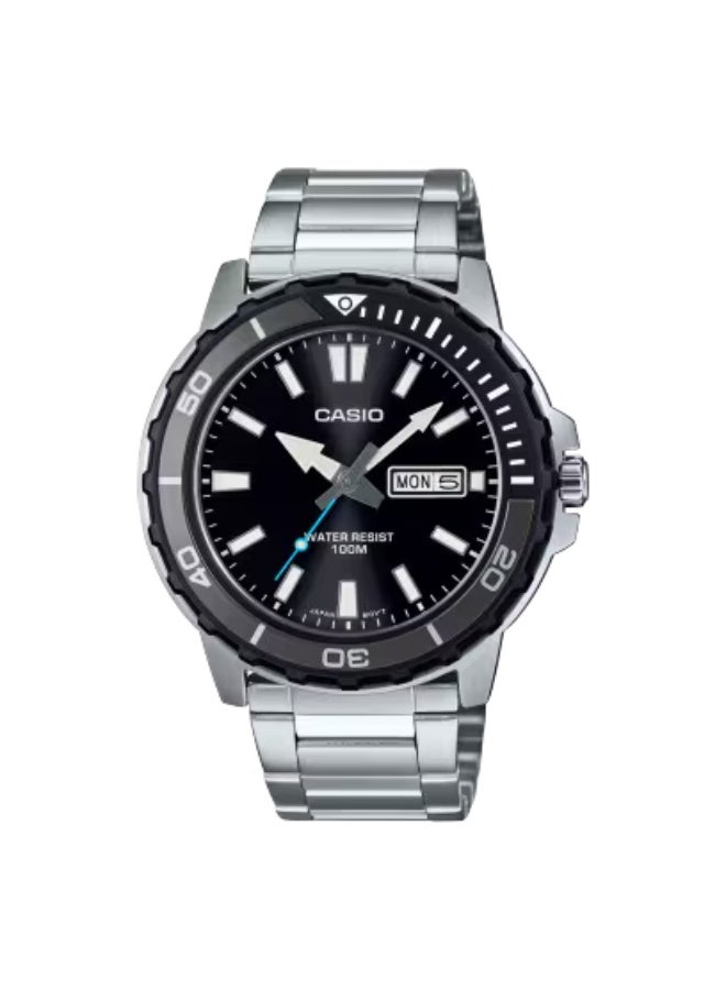 CASIO Men's Stainless Steel Analog Watch MTD-125D-1A3VDF - 45.6 mm