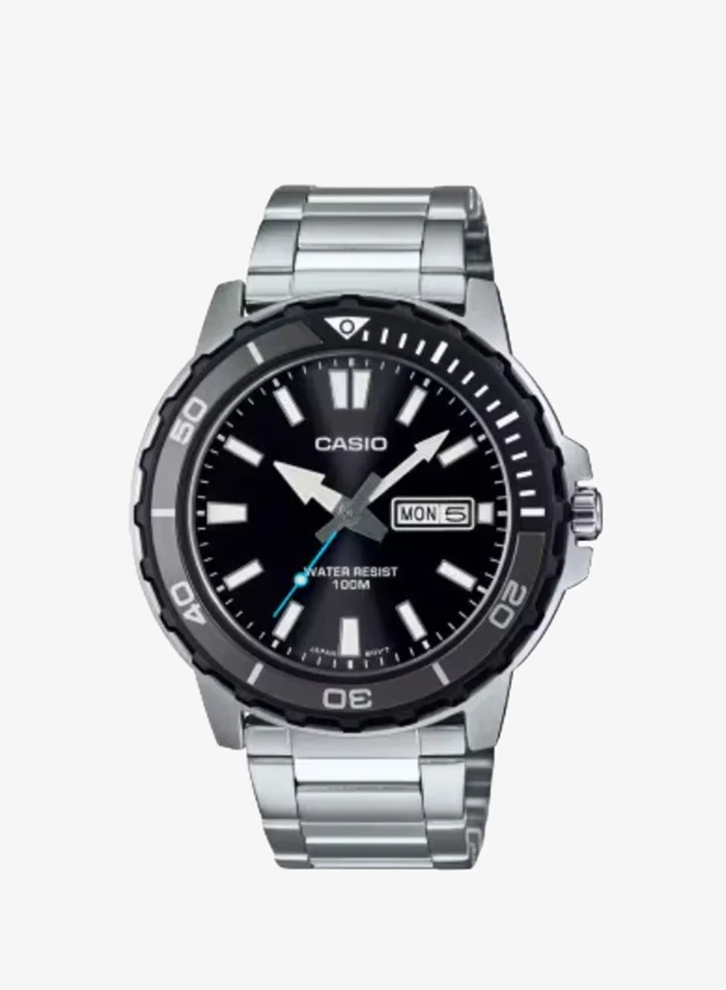 CASIO Men's Stainless Steel Analog Watch MTD-125D-1A3VDF - 45.6 mm